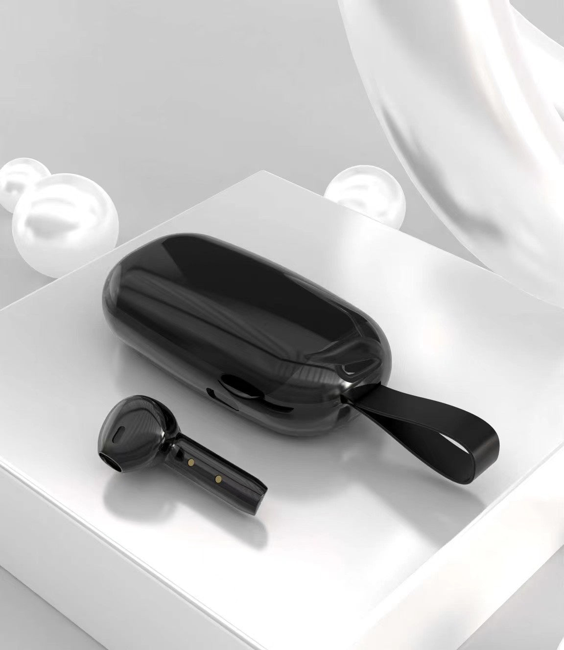 HKM-040659 Portable Wireless Earphone with Call Function and Voice Control - Stereo Bluetooth 5.0 Earplugs