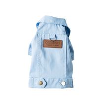 HKM-0408125 Pet Dog Denim Jacket in Green, Light Blue, and Yellow - Fashionable Minimalist Design