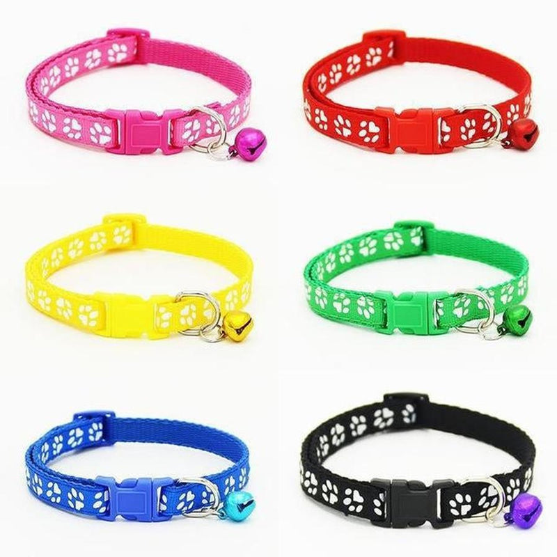 HKM-040851 Adjustable Pet Cat Collar with Bell - Small 1.0cm Band Width, Fits Neck Sizes 19cm to 32cm