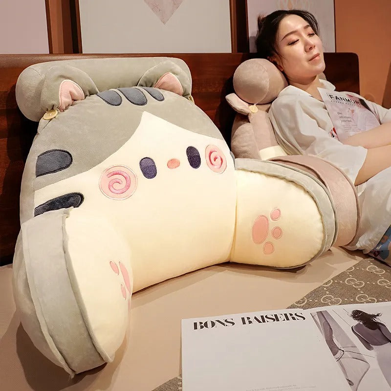 HKM-040915 Large Cartoon Backrest Waist Support Cushion Pillow - Removable Washable Cover, Various Colors