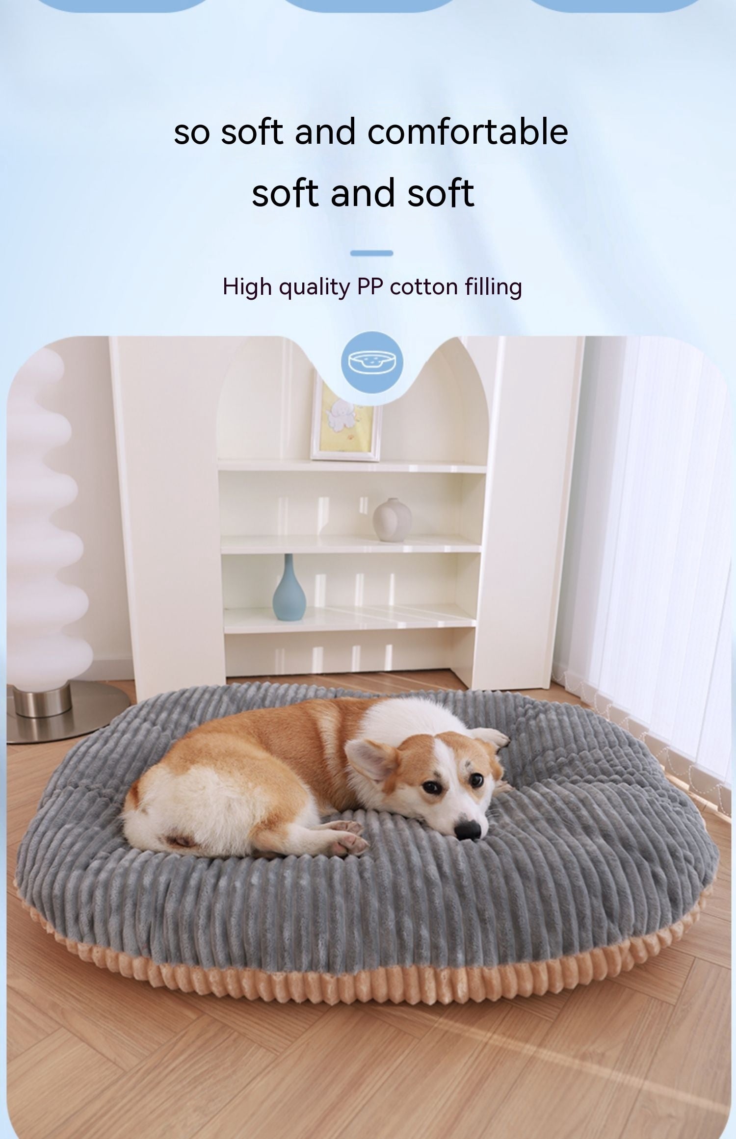 HKM-0409789 Double-Sided Removable & Washable Dog Mattress - Universal Floor Mat for Pets
