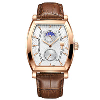 HKM-040979 Automatic Quartz Watch with Six-Pin Barrel and Rectangular Design, Waterproof to 30M, Multiple Color Options