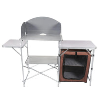 HKM-040979 Portable Outdoor Folding Cooking Station with Storage for Camping and Mobile Kitchen Use