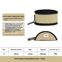 HKM-0409917 Portable Folding Water Bowl for Dogs and Pets - 1000ml Capacity, Waterproof Nylon