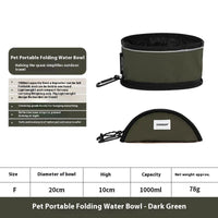 HKM-0409917 Portable Folding Water Bowl for Dogs and Pets - 1000ml Capacity, Waterproof Nylon