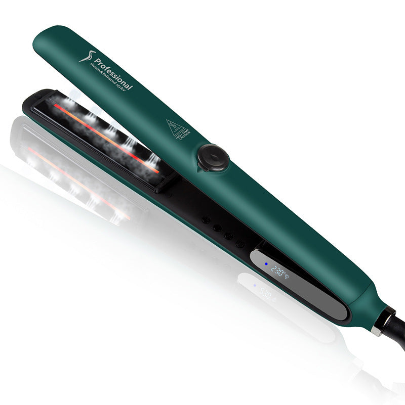 HKM-041043 Infrared Steam Spray Dual-Use Hair Straightener and Curler with Temperature Control