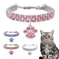 HKM-0411709 Mixed Color Rhinestone Stretch Necklace for Dogs and Cats ¨C Copper with Silver Plating