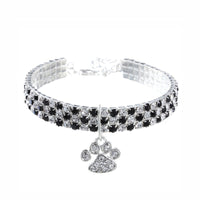 HKM-0411709 Mixed Color Rhinestone Stretch Necklace for Dogs and Cats ¨C Copper with Silver Plating