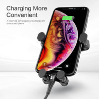 HKM-041171 360-Degree Gravity Car Phone Holder for 4.7-6.5 Inch Devices, Automatic Lock Air Outlet Bracket