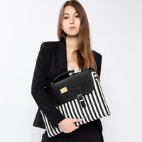 HKM-041171 Stylish Women's Canvas Laptop Bag for 15.6-Inch Laptops - Large Capacity Shoulder Briefcase for Office and School Use