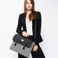 HKM-041171 Stylish Women's Canvas Laptop Bag for 15.6-Inch Laptops - Large Capacity Shoulder Briefcase for Office and School Use