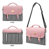 HKM-041171 Stylish Women's Canvas Laptop Bag for 15.6-Inch Laptops - Large Capacity Shoulder Briefcase for Office and School Use