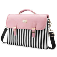 HKM-041171 Stylish Women's Canvas Laptop Bag for 15.6-Inch Laptops - Large Capacity Shoulder Briefcase for Office and School Use