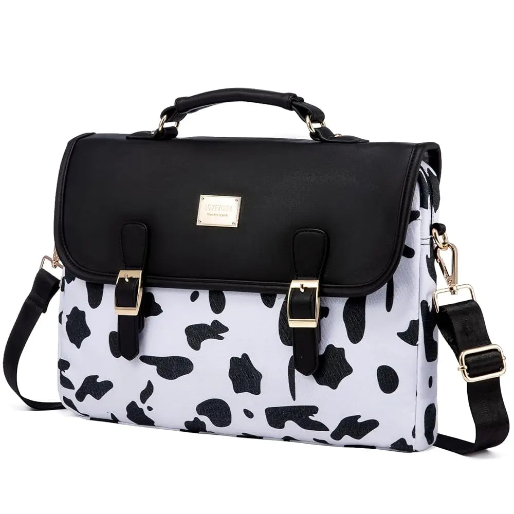 HKM-041171 Stylish Women's Canvas Laptop Bag for 15.6-Inch Laptops - Large Capacity Shoulder Briefcase for Office and School Use
