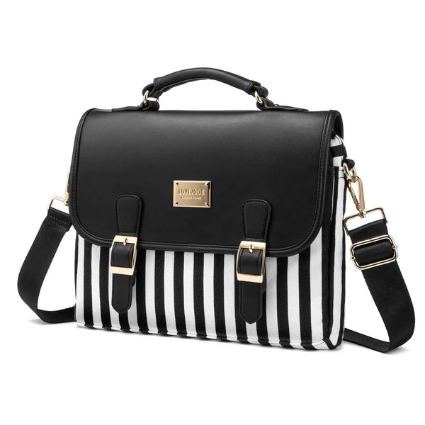 HKM-041171 Stylish Women's Canvas Laptop Bag for 15.6-Inch Laptops - Large Capacity Shoulder Briefcase for Office and School Use