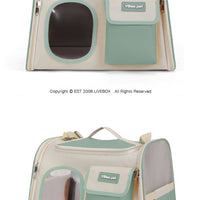 HKM-0411965 Large Capacity Green Oxford Cat Bag - Portable and Lightweight Shoulder Crossbody