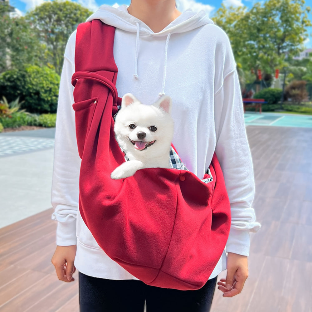 HKM-0412349 Cozy Autumn and Winter Crossbody Pet Bag for Cats and Dogs, Multiple Colors Available