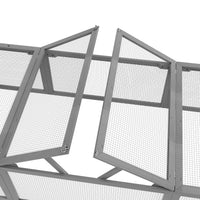 HKM-0413373 Large Gray Wooden Rabbit Hutch with Outdoor Run and Lockable Access Doors for Small Animals