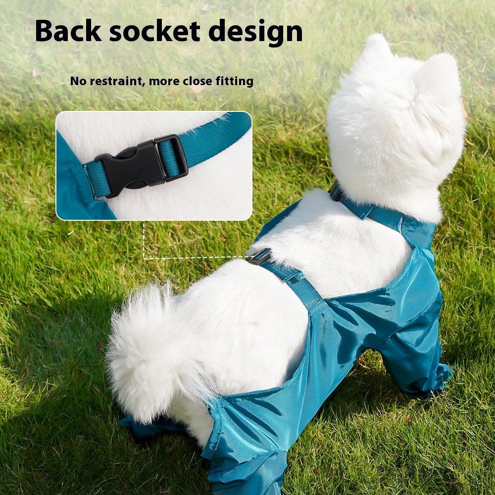 HKM-0414141 Waterproof Pet Diaper Bag Onesie in Peacock Blue - Comfortable Dustproof Pants for Pets