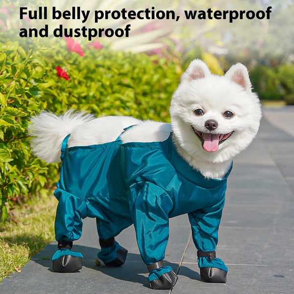 HKM-0414141 Waterproof Pet Diaper Bag Onesie in Peacock Blue - Comfortable Dustproof Pants for Pets