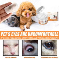 HKM-0416957 Gentle Tear Stain Wipes for Dogs and Cats with Aloe Vera and Chamomile Extract