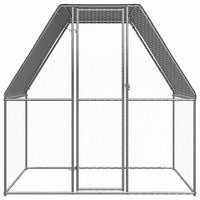 HKM-0417085 Galvanized Steel Chicken Coop - 2x2x2 m Outdoor Enclosure for Hens and Small Animals