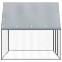 HKM-0417085 Galvanized Steel Chicken Coop - 2x2x2 m Outdoor Enclosure for Hens and Small Animals