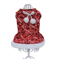 HKM-0417853 Festive Red Christmas Dress for Pets - Holiday Outfit in Various Sizes