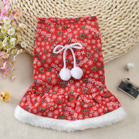 HKM-0417853 Festive Red Christmas Dress for Pets - Holiday Outfit in Various Sizes
