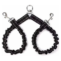 HKM-041939 Adjustable Double-Ended Traction Rope for Pet Walking - Black Nylon