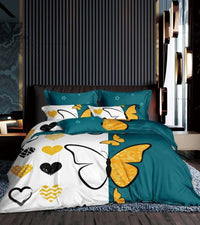 HKM-041939 Modern Four-Piece Bed Linen Set with Floral Printing and Reactive Dyeing