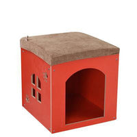 HKM-0419517 Removable and Washable Wooden Pet House for All Seasons, Square Design