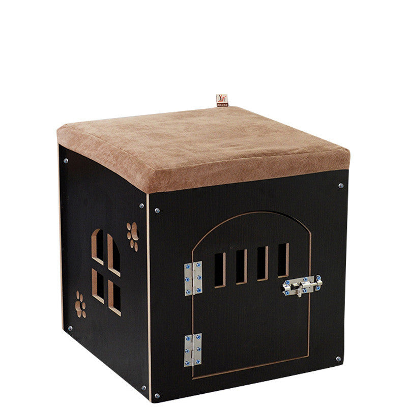HKM-0419517 Removable and Washable Wooden Pet House for All Seasons, Square Design