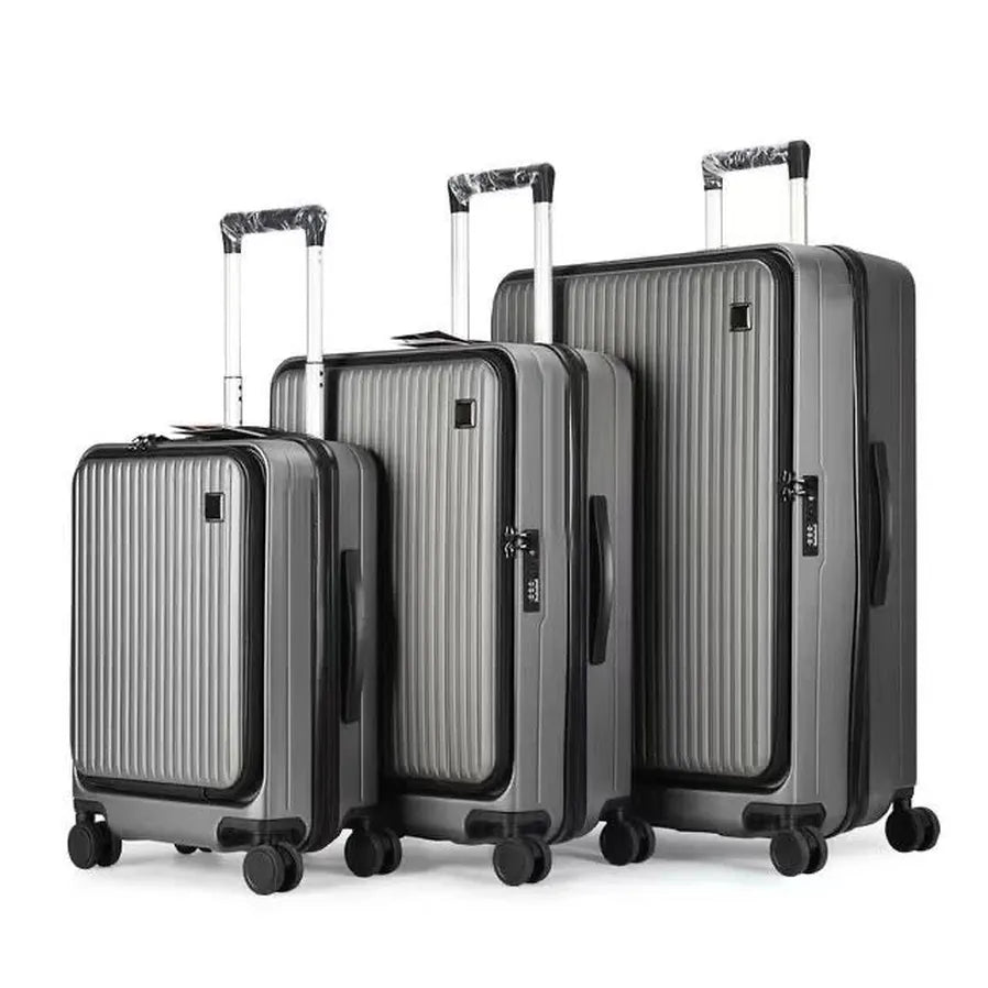 HKM-042003 Expandable 3-Piece Luggage Set with Silent 360° Spinner Wheels and TSA Lock