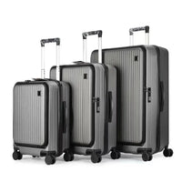HKM-042003 Expandable 3-Piece Luggage Set with Silent 360° Spinner Wheels and TSA Lock