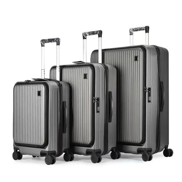 HKM-042003 Expandable 3-Piece Luggage Set with Silent 360° Spinner Wheels and TSA Lock