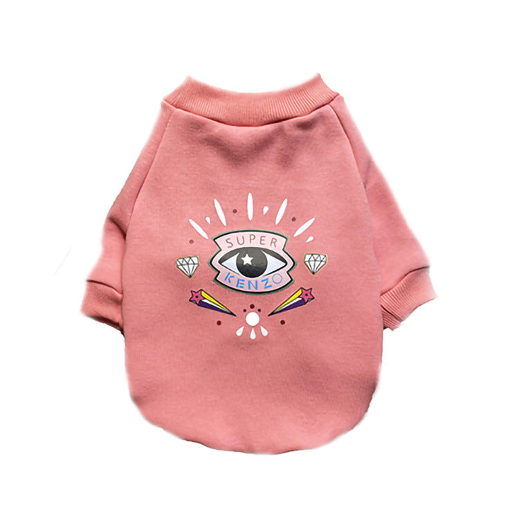 HKM-0420541 Dog Sweaters for Autumn and Winter - Casual Plus Velvet Cotton Styles in Pink and Black