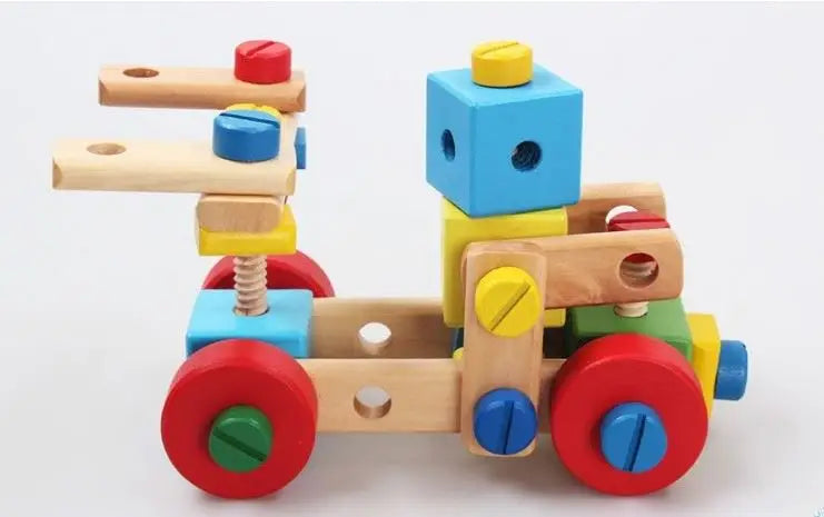 HKM-042067 DIY Wooden Airplane and Car Models for Kids - Montessori Early Education Assembly Toy