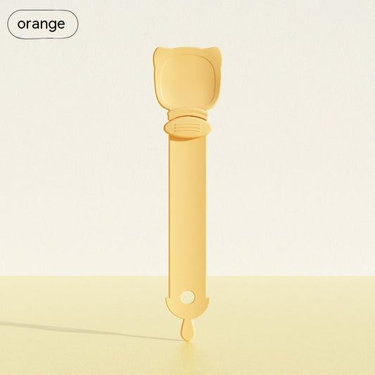 HKM-0421437 Cat Food Dispensing Spoon Squeezer - 27cm, Available in Orange, Green, and Beige