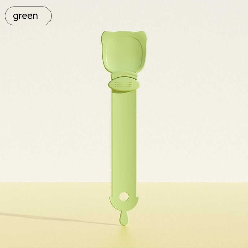 HKM-0421437 Cat Food Dispensing Spoon Squeezer - 27cm, Available in Orange, Green, and Beige