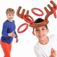 HKM-042195 Christmas Antler Hat Ring Toss Inflatable Toy for Parent-Child Fun