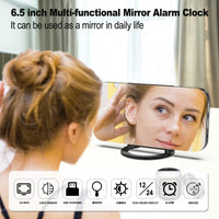 HKM-042195 Modern Digital LED Alarm Clock with Mirror Display and USB Charging Ports