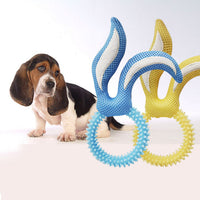 HKM-0422077 Bunny Ears TPR Dog Toy for Chewing and Playtime, Available in Pink, Blue, and Yellow