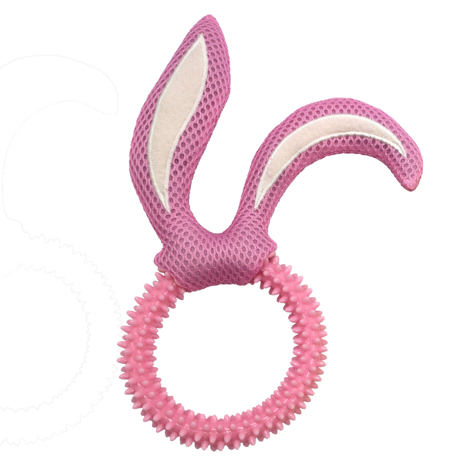 HKM-0422077 Bunny Ears TPR Dog Toy for Chewing and Playtime, Available in Pink, Blue, and Yellow
