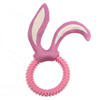 HKM-0422077 Bunny Ears TPR Dog Toy for Chewing and Playtime, Available in Pink, Blue, and Yellow