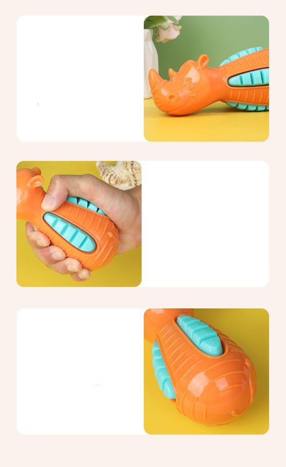 HKM-0422845 Floating Tooth Cleaning Chew Toy for Dental Care - TPR Material, 6.3x6.3x9cm, Available in Red, Blue, Orange, Gray
