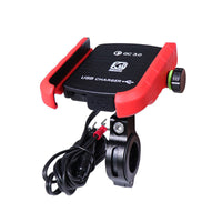 HKM-042323 Fast Charging Motorcycle Phone Holder for 3.5-6.5 Inch Devices - Adjustable Bracket with 150cm Cable and Durable PA66+GF Material