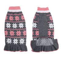 HKM-0423613 Autumn Winter Dog Sweater Dress with Star Wave Design, Acrylic Fiber, Multiple Sizes Available