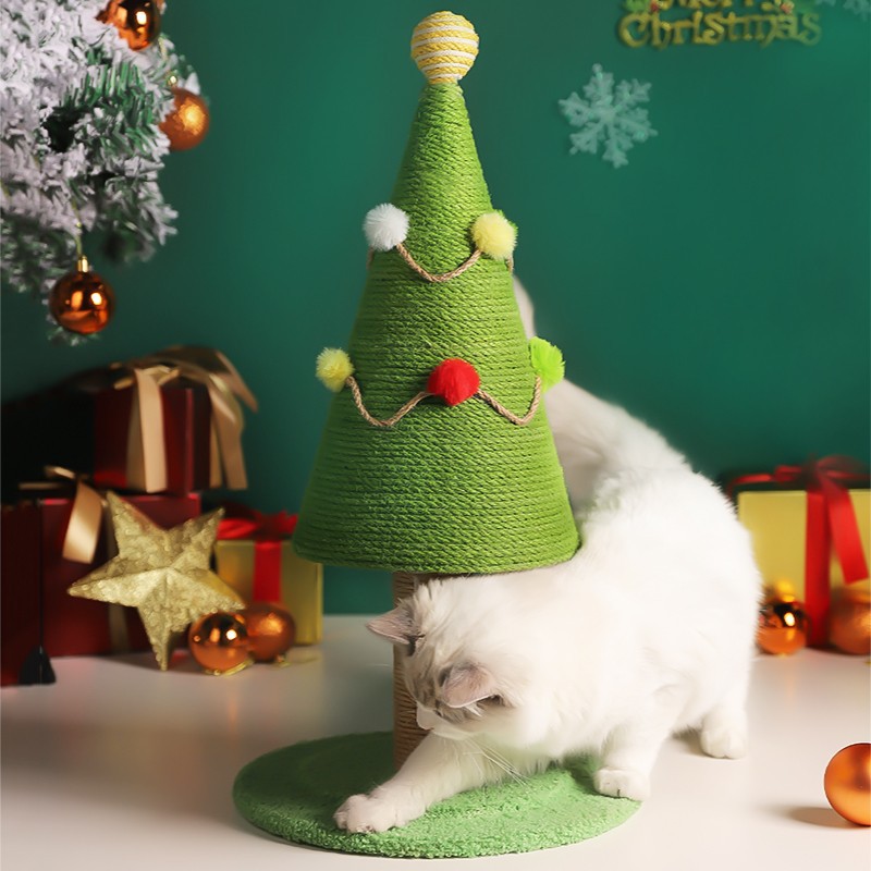 HKM-0424509 Christmas Tree Minimalist Cat Climbing Frame – Fashionable, Wear-Resistant Sisal Design