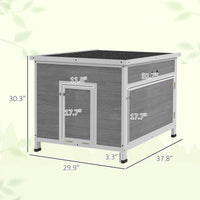 HKM-0424893 Wooden Duck Coop with Openable Roof, Removable Floor, and Double Doors for 3-6 Ducks or Chickens